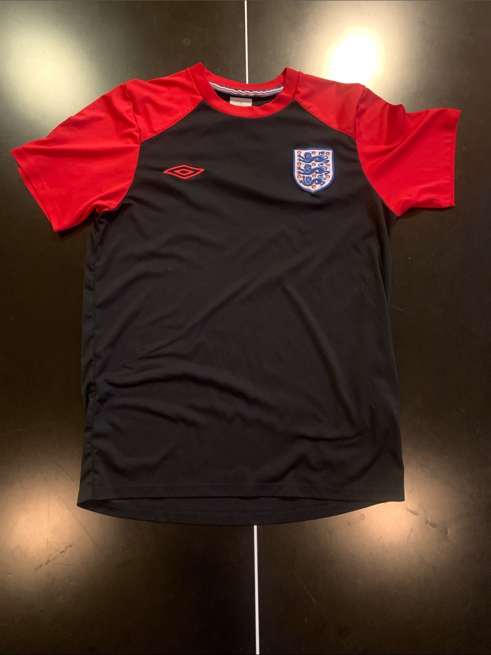 Umbro Black and Red England Soccer Shirt